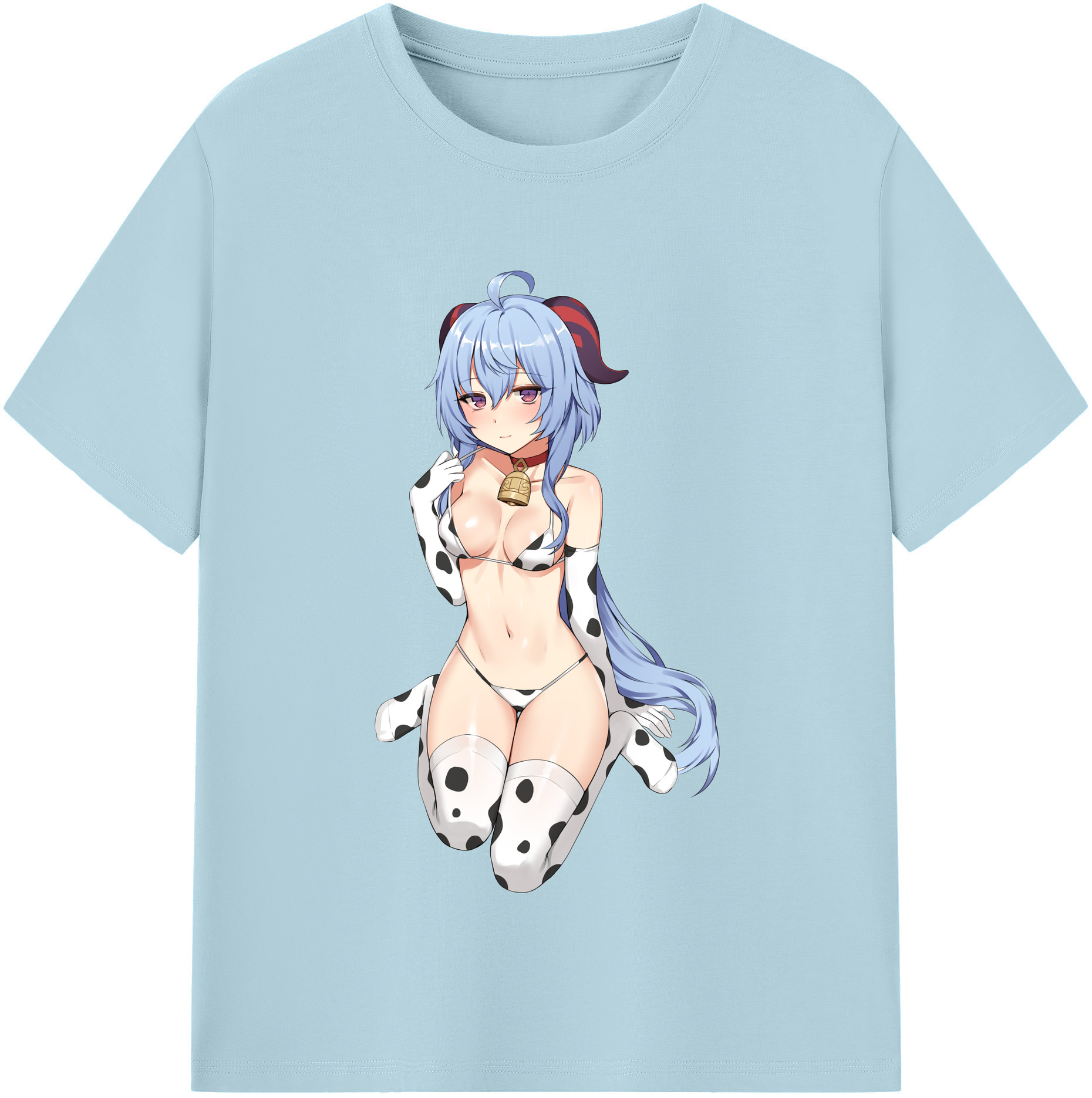 げんし神 甘雨 かんう genshin Ganyu 綿100％半袖Tシャツ（フロントプリント）